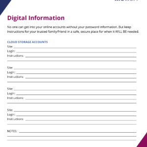 Password Checklist for Digital information